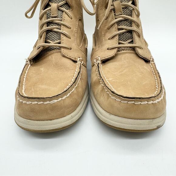Sperry Top-Sider Women's Langley Lace Up Ankle Boots Linen/Tan Size 9 Nautical - Picture 4 of 10